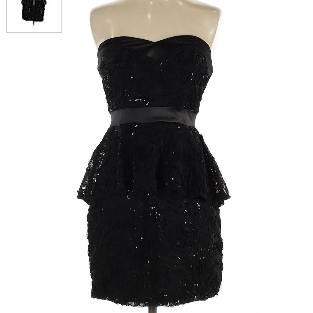 Brand New Arden B Sequin Rosette Strapless Dress Size 4 Nwt